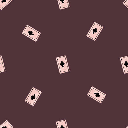 Game cards seamless pattern. Design gambling. Repeated texture in doodle style for fabric, wrapping paper, wallpaper, tissue. Vector illustration.のイラスト素材