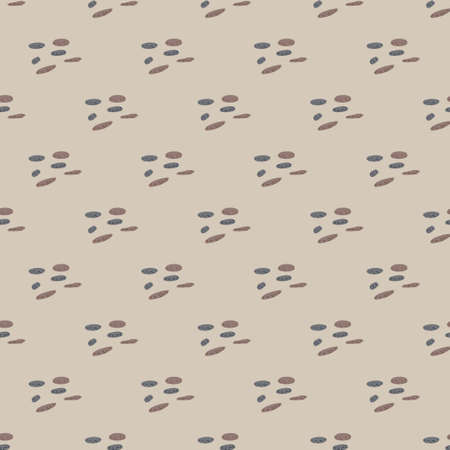 Pebbles seamless pattern. Beautiful texture gravel for fabric design. Repeated template stone in doodle style for fabric, wrapping paper, wallpaper, tissue. Vector illustration.のイラスト素材