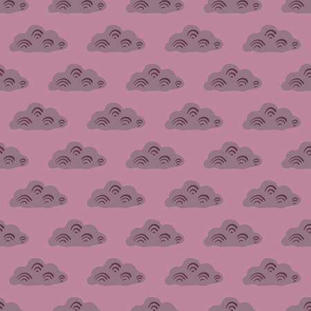 Cute clouds seamless pattern. Stylized children ornament. Repeated texture in doodle style for fabric, wrapping paper, wallpaper, tissue. Vector illustration.のイラスト素材