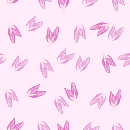 Bud flower seamless pattern. decorative floral background. Repeated texture in doodle style for fabric, wrapping paper, wallpaper, tissue. vector illustration.のイラスト素材