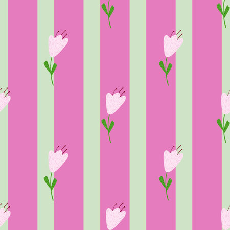 little flower seamless pattern. Vintage nature graphic. Repeated texture in doodle style for fabric, wrapping paper, wallpaper, tissue. Vector illustration.のイラスト素材