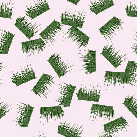 Grass seamless pattern. Background of law. Repeated texture in flat style for fabric, wrapping paper, wallpaper, tissue. vector illustration.のイラスト素材
