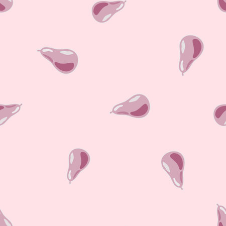 Abstract pear seamless pattern. decorative background fruits. Repeated texture in doodle style for fabric, wrapping paper, wallpaper, tissue. vector illustration.のイラスト素材