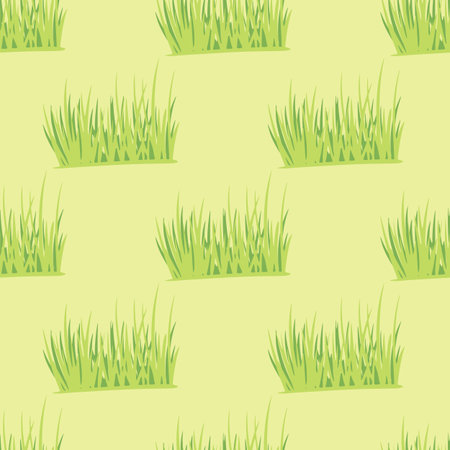 Grass seamless pattern. Background of law. Repeated texture in flat style for fabric, wrapping paper, wallpaper, tissue. vector illustration.のイラスト素材