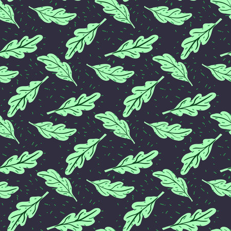 Oak leaf seamless pattern. plant background. Repeated texture in doodle style for fabric, wrapping...