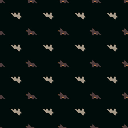 Triceratops seamless pattern. children dino background. Repeated texture in doodle style for fabric, wrapping paper, wallpaper, tissue. vector illustration.のイラスト素材