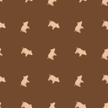 Cute pigs seamless pattern. Background of livestock animals. Repeated texture in flat style for fabric, wrapping paper, wallpaper, tissue. vector illustration.のイラスト素材
