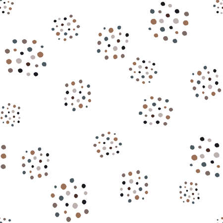 Vintage dots seamless pattern. Minimalist decoration background. Repeated texture in doodle style for fabric, wrapping paper, wallpaper, tissue. Vector illustration.のイラスト素材