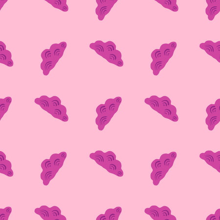 Cute clouds seamless pattern. Stylized children ornament. Repeated texture in doodle style for...