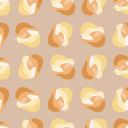 Creative pearls seamless pattern. Abstract summer fruit background. Repeated texture in doodle style...