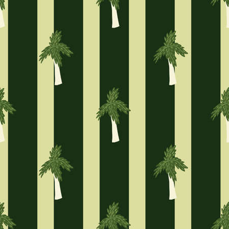 Palm tree seamless pattern. Tropical background. Repeated texture in doodle style for fabric, wrapping paper, wallpaper, tissue. vector illustration.のイラスト素材