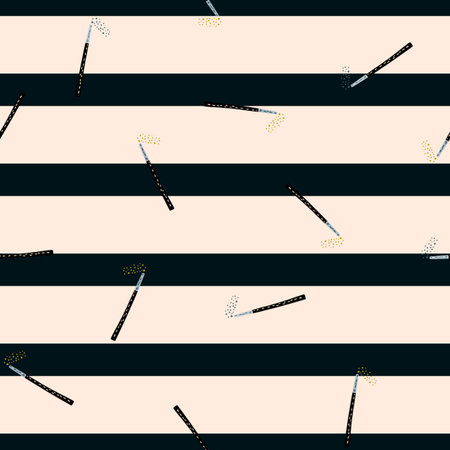 Magic wand seamless pattern. Magic background. Repeated texture in doodle style for fabric, wrapping paper, wallpaper, tissue. vector illustration.のイラスト素材