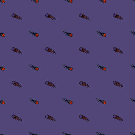 Comet fly seamless pattern. Design meteorite rain. Repeated texture in doodle style for fabric, wrapping paper, wallpaper, tissue. Vector illustration.のイラスト素材
