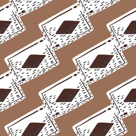 Game cards diamonds seamless pattern. Design gambling. Repeated texture in doodle style for fabric, wrapping paper, wallpaper, tissue. Vector illustration.のイラスト素材