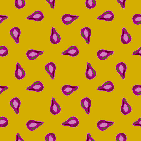 Pears of seamless pattern. Hand drawn background fruit. Repeated texture in doodle style for fabric,...