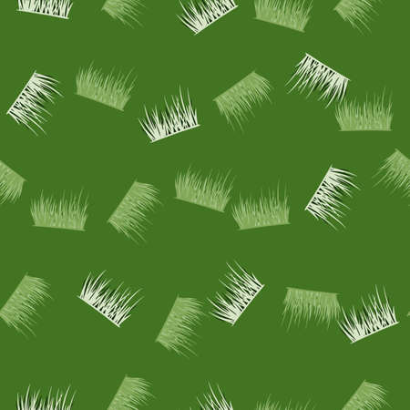 Grass seamless pattern. Background of law. Repeated texture in flat style for fabric, wrapping paper, wallpaper, tissue. vector illustration.のイラスト素材