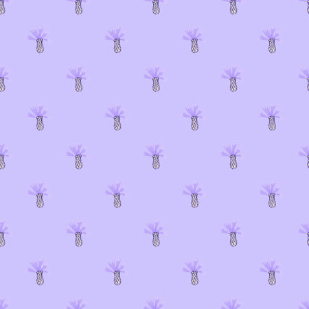 Cornflowers pattern seamless in freehand style. Spring flowers on colorful background. Vector...