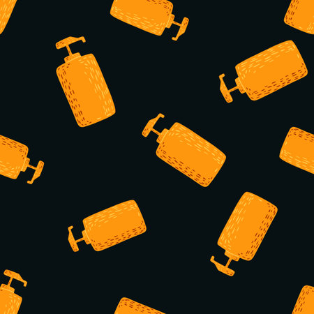 Cosmetic bottle seamless pattern. cosmetics cosmetics background. Repeated texture in doodle style for fabric, wrapping paper, wallpaper, tissue. vector illustration.のイラスト素材