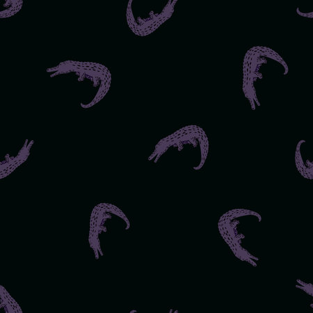 Cute crocodiles seamless pattern.Funny animals background. Repeated texture in doodle style for...