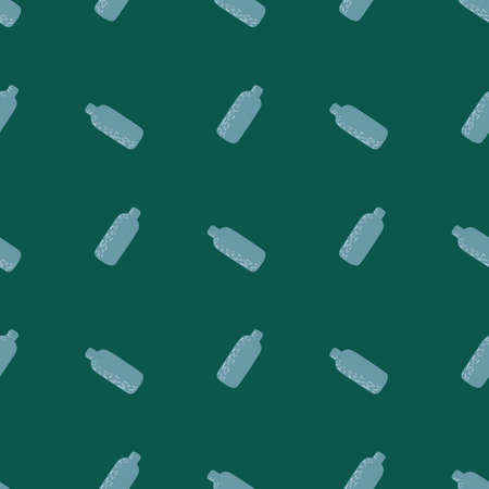 Cosmetic bottle seamless pattern. background for spa. Repeated texture in doodle style for fabric, wrapping paper, wallpaper, tissue. vector illustration.のイラスト素材