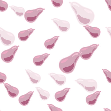 Abstract pear seamless pattern. decorative background fruits. Repeated texture in doodle style for fabric, wrapping paper, wallpaper, tissue. vector illustration.のイラスト素材