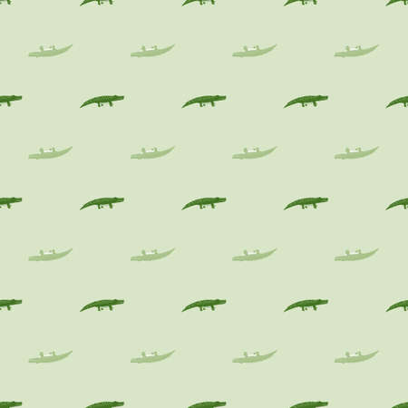 Cute crocodiles seamless pattern.Funny animals background. Repeated texture in doodle style for fabric, wrapping paper, wallpaper, tissue. vector illustration.のイラスト素材