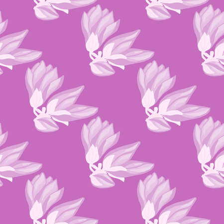 Magnolia seamless pattern. Romantic flower background. Repeated texture in doodle style for fabric, wrapping paper, wallpaper, tissue. vector illustration.のイラスト素材