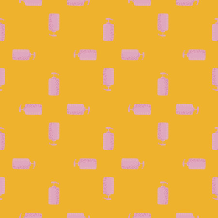 Cosmetic bottle seamless pattern. cosmetics cosmetics background. Repeated texture in doodle style...