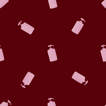 Cosmetic bottle seamless pattern. cosmetics cosmetics background. Repeated texture in doodle style...