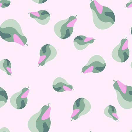 Creative pearls seamless pattern. Abstract summer fruit background. Repeated texture in doodle style...