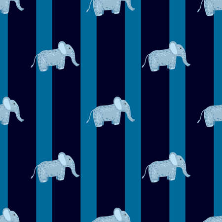 Elephant cute seamless pattern. Background with kids toy. Repeated texture in doodle style for fabric, wrapping paper, wallpaper, tissue. vector illustration.のイラスト素材