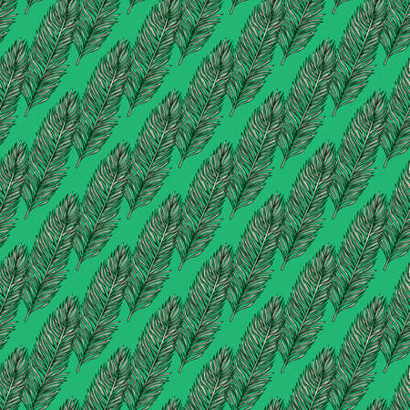 Palm leaves seamless pattern. Tropical branch in engraving style. Hand drawn texture for fabric, wallpaper, textile, print, wrapping paper. vector illustration.のイラスト素材