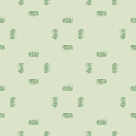 Grass seamless pattern. Background of law. Repeated texture in flat style for fabric, wrapping paper, wallpaper, tissue. vector illustration.のイラスト素材