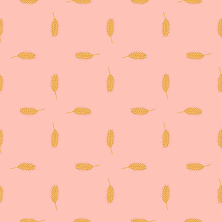 Wheat seamless pattern. Cereal crop sketch. Repeated texture in doodle style for fabric, wrapping paper, wallpaper, tissue. Vector illustration.のイラスト素材