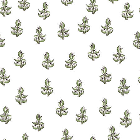 Folk flower seamless pattern. Ethnic floral motif background. Repeated texture in doodle style for fabric, wrapping paper, wallpaper, tissue. vector illustration.のイラスト素材