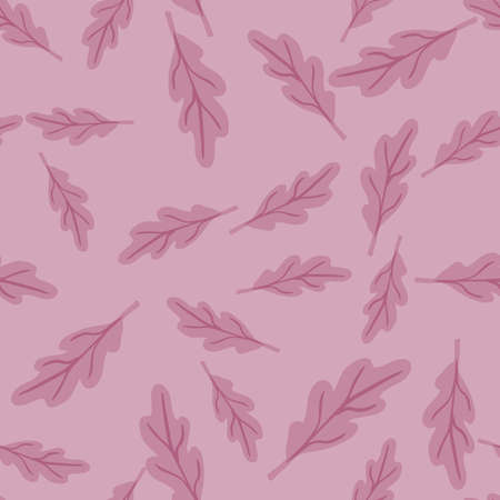 Oak leaf seamless pattern. plant background. Repeated texture in doodle style for fabric, wrapping paper, wallpaper, tissue. vector illustration.のイラスト素材