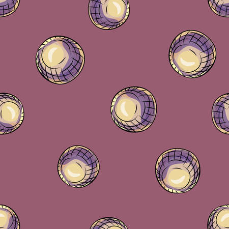 Glass balls seamless pattern. decorative shapes background. Repeated texture in hand drawn style for fabric, wrapping paper, wallpaper, tissue. vector illustration.のイラスト素材