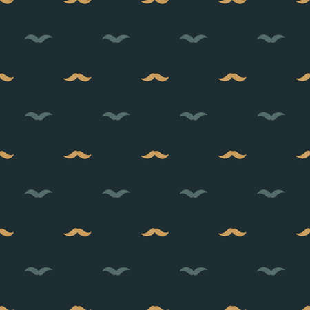 Mustache seamless pattern. Vintage barbershop in doodle style. Hand drawn repeat texture for fabric, wallpaper, textile, print, wrapping paper. vector illustration.のイラスト素材