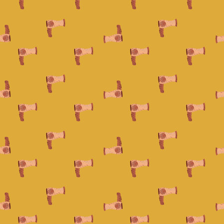 Retro electric hair dryer seamless pattern. Background with appliances for barber in doodle style....