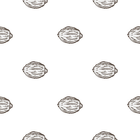 Seamless pattern engraved lemons. Vintage background citrus fruit in hand drawn style. Whole lemon or lime sketch. Vector repeated color design texture for print, fabric, wrapping, wallpaper, tissue.のイラスト素材