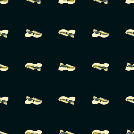 Seamless pattern with modern sneakers. Background with shoes for active lifestyle in doodle style. Repeated design texture for printing, fabric, wrapping, wallpaper, tissue. vector illustration.のイラスト素材