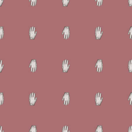 Football gloves seamless pattern engraving. Vintage sport background in hand drawn style. Vector repeated texture for print, fabric, wrapping, wallpaper, tissue.のイラスト素材
