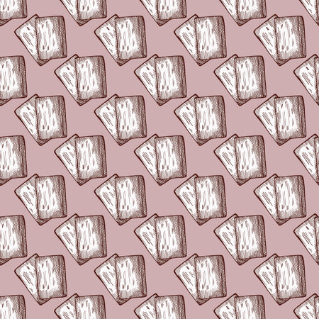 Football cards engraving seamless pattern. Vintage background sport topic in hand drawn style. Vector repeated design texture for print, fabric, wrapping, wallpaper, tissue.のイラスト素材