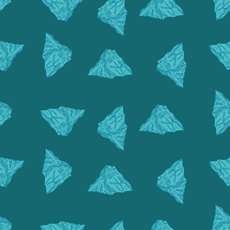 Mountain peak engraved seamless pattern. Vintage background rock landscape in hand drawn style....