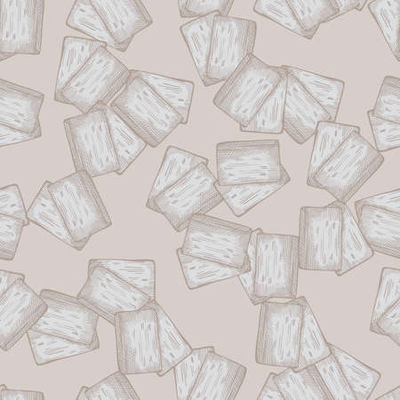 Football cards engraving seamless pattern. Vintage background sport topic in hand drawn style. Vector repeated design texture for print, fabric, wrapping, wallpaper, tissue.のイラスト素材