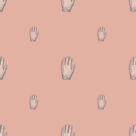 Football gloves seamless pattern engraving. Vintage sport background in hand drawn style. Vector repeated texture for print, fabric, wrapping, wallpaper, tissue.のイラスト素材
