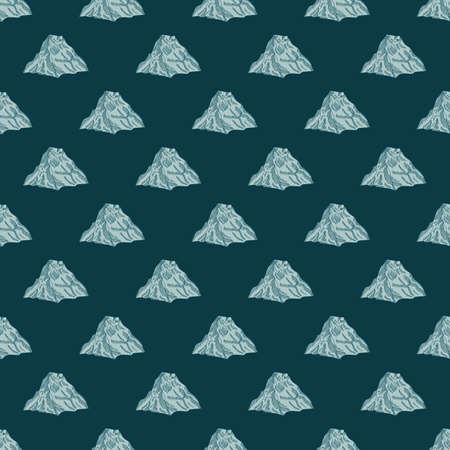 Mountain peak engraved seamless pattern. Vintage background rock landscape in hand drawn style. Vector repeated texture for print, fabric, wrapping, wallpaper, tissue.のイラスト素材