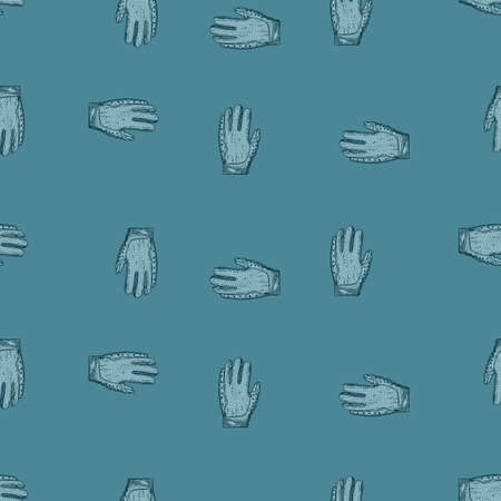 Football gloves seamless pattern engraving. Vintage sport background in hand drawn style. Vector repeated texture for print, fabric, wrapping, wallpaper, tissue.のイラスト素材