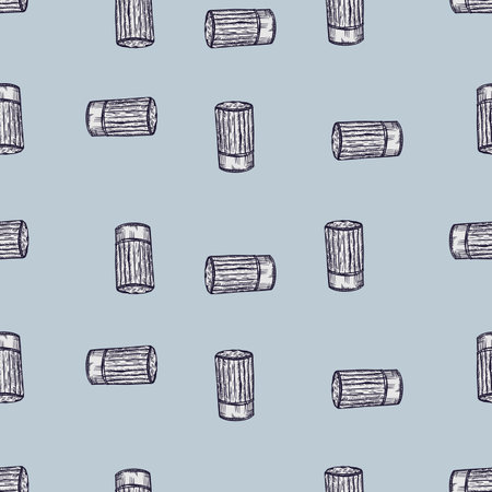 High chef hat sketch seamless pattern. Kitchen traditional element for cook in hand drawn style. Engraved texture for fabric, wallpaper, textile, print, title, wrapping paper. vector illustration.のイラスト素材