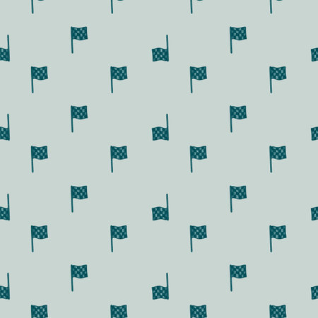 Race flag engraved seamless pattern. Vintage sport elements for drive in hand drawn style. Sketch texture for fabric, wallpaper, textile, print, title, wrapping paper. vector illustration.のイラスト素材
